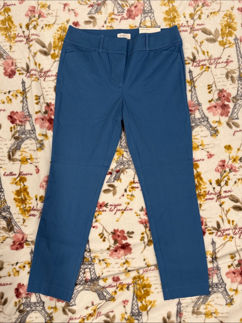 LOFT Slim Ankle Pants in Teal Blue